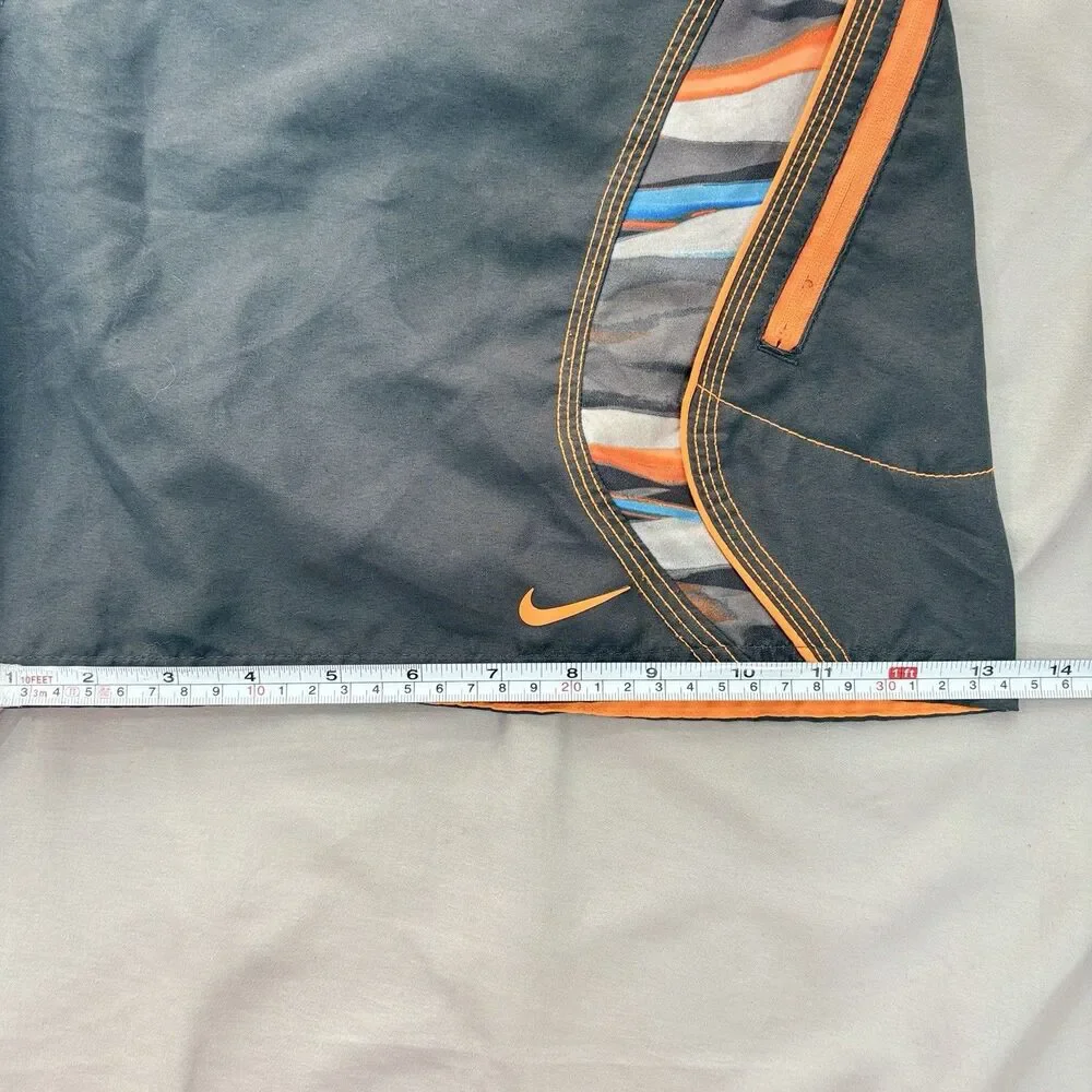 Nike Dri Fit Shorts Men's Size L 8” Orange Black Activewear Basketball